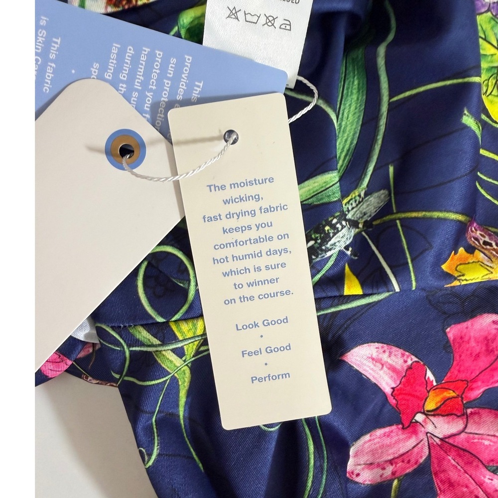 Acegolfs Botanical Energy Floral Quarter Zip XXL Long Sleeve Golf Top UPF New - Picture 12 of 14